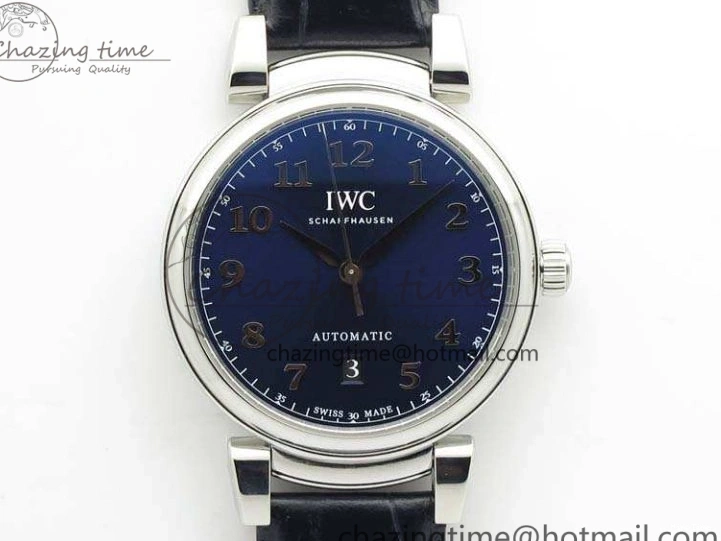 MIROTIME 0714 MoistureWicking Da Vinci IW356601 SS MKF 1:1 Best Edition Blue Dial On Black Leather Strap A 7233